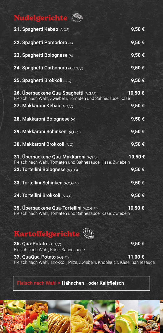 Speisekarte QuaQua